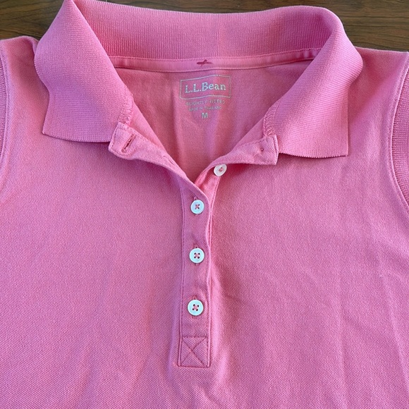 L.L. Bean Pink Half Button Down Sleeveless Shirt Top - Picture 7 of 10